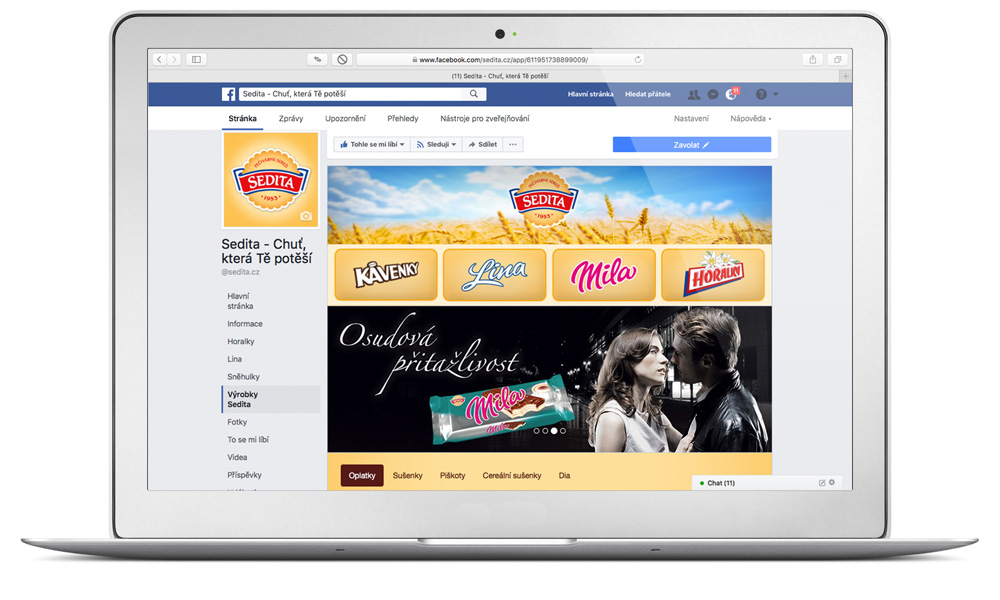 Facebook Sedita - chuť, kter&aacute; tě potě&scaron;&iacute;