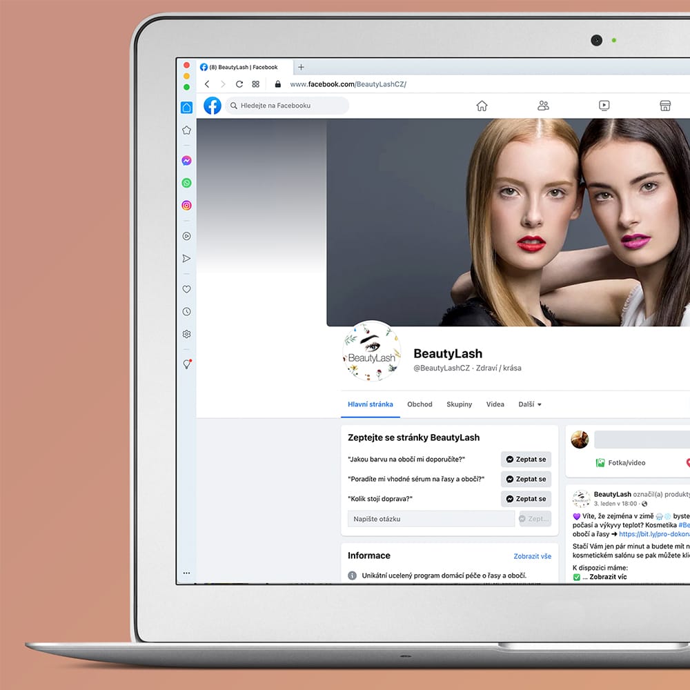 Portfolios 9 BeautyLash.cz administrace sociálních sítí