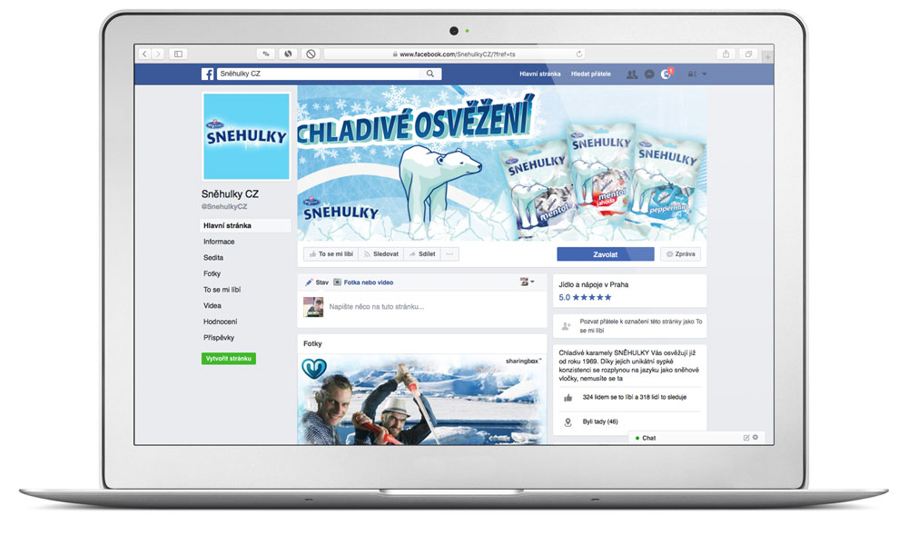Chladiv&eacute; osvěžen&iacute; Sněhulky - založen&iacute; facebookov&eacute;ho profilu