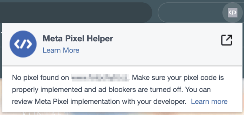 Meta Pixel Helper - nen&iacute; na webu spr&aacute;vně nainstalov&aacute;n